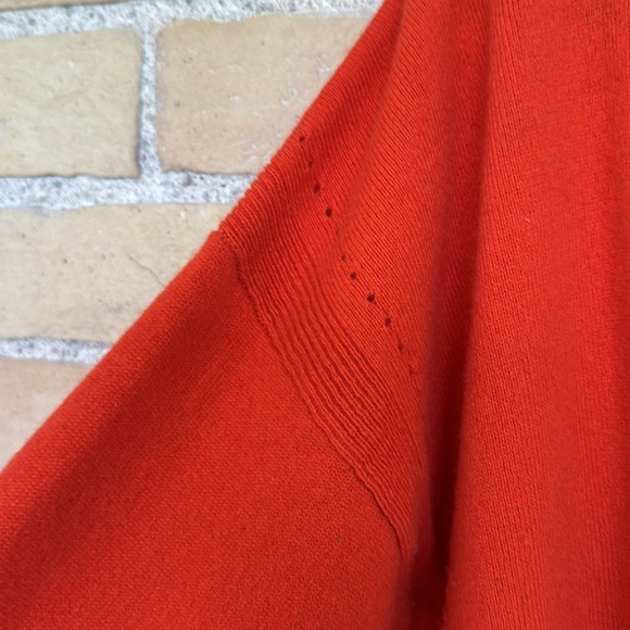 Autumn Cashmere V-Neck Orange Cashmere Sweater - Picture 3 of 4